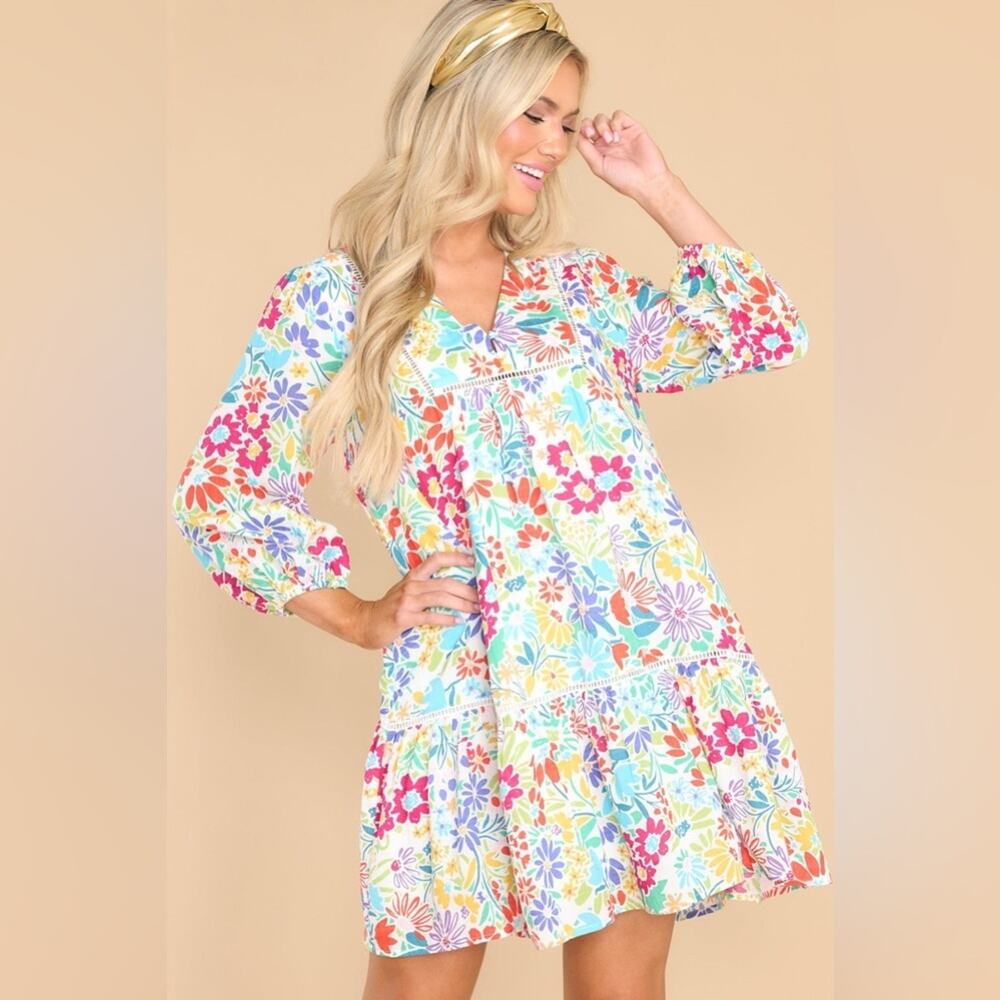 CALL IT FATE DRESS FLORAL MULTI COLOR SZ M